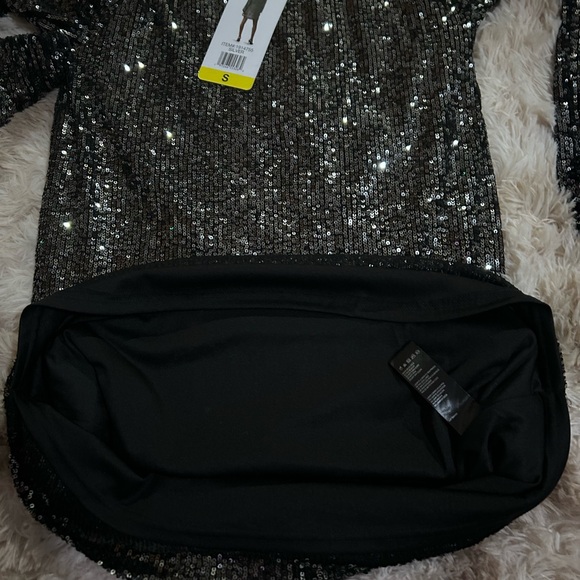 Steve Madden Women’s Sequin Cocktail Mini Dress - Silver & Black - Small NWT - Picture 12 of 12